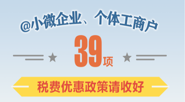 @小微企業(yè)、個體工商戶：39項(xiàng)稅費(fèi)優(yōu)惠政策請收好